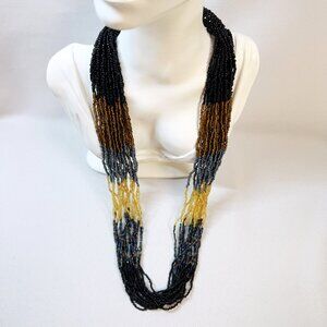 Bali Seed Bead Multicolor Necklace 18 Beaded Strands 15"